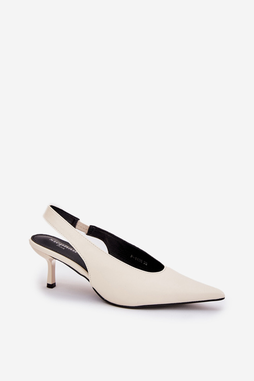 Lodičky S Otevřenou Patou Eko Kůže Ecru Aricandia