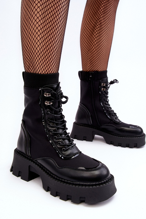 Koža zoškrabaná masívny pracovníci dámsky čierny seloma