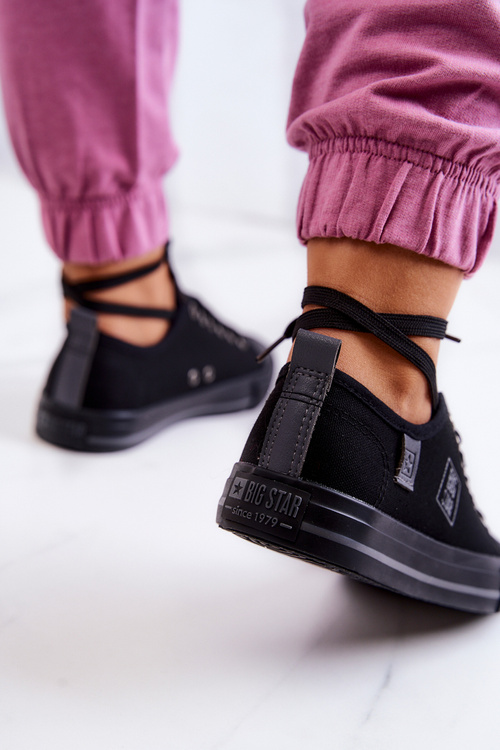 Klasická nízka veľká hviezda JJ274257 čierne tenisky