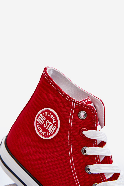 Big Star Vysoké pánské červené tenisky T174104