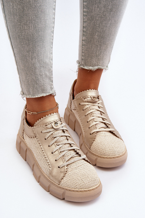 Dámske kožené topánky Maciejka 05850-22 Svetlo béžové