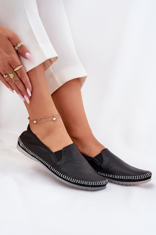 Kožené Baleríny Maciejka T3512-71 Černé
