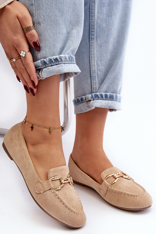 Ženské mokasíny s béžovou dekoráciou Ghana