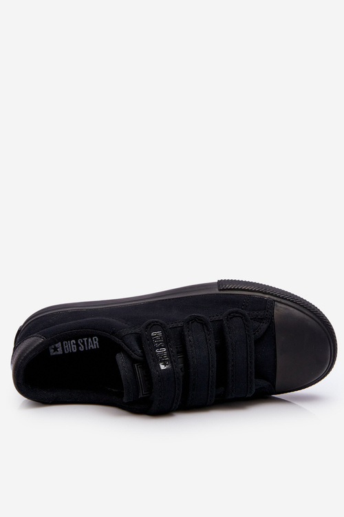 Klasické materiálové tenisky pre suchý zips veľkú hviezdu LL274A204 čierna