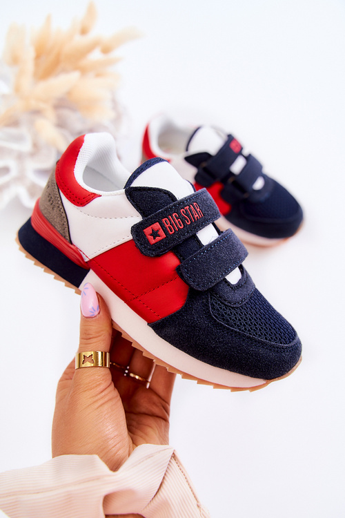 Detská športová topánka Pamäť pena Veľká hviezda JJ374256 Navy a Red