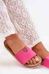 Dámské sandály na korkové platformě s ozdobným detailem fuchsie Vessira