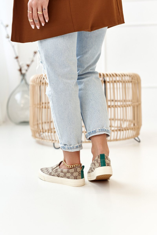 Ženským prihláseným sklzom khaki výzvy tenisky