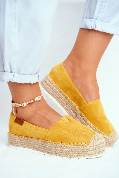 Ženské espadrilles na bielizni Platform Yellow La Playa