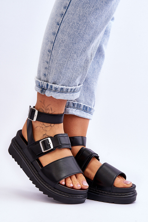 Dámské sandály s páskem černe Hever