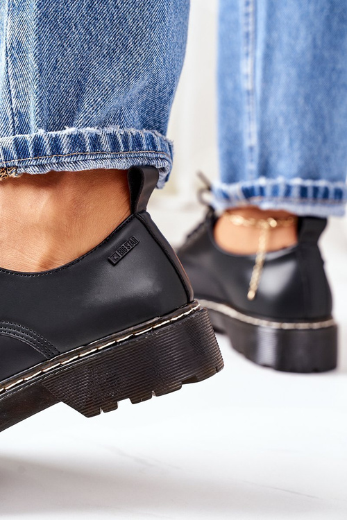 Kožené Polobotky Oxfordy Big Star II274107 Černé