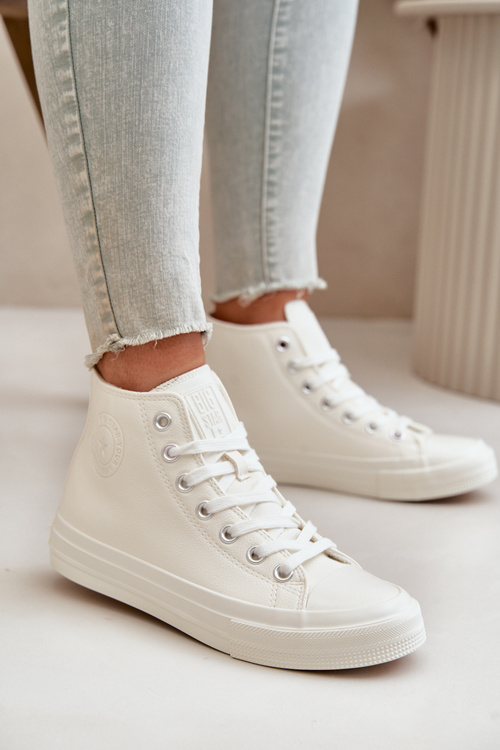 Dámske Zateplené Tenisky Z Eko Kože Biele Big Star OO274932