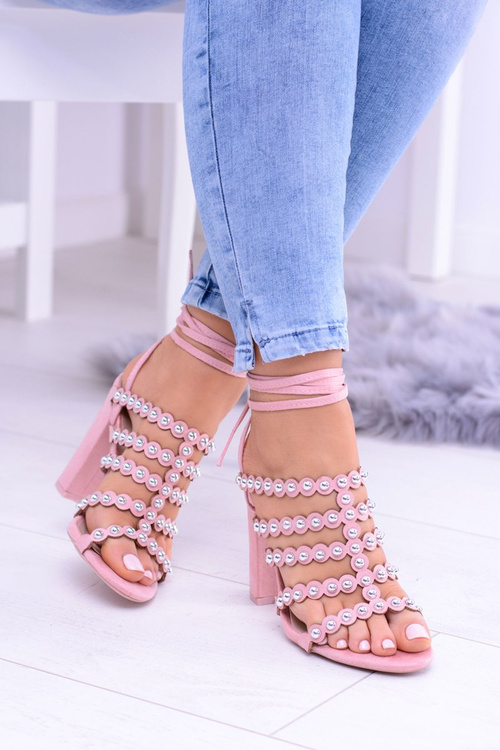 růžové dámské sandály na sloupu Ysmira