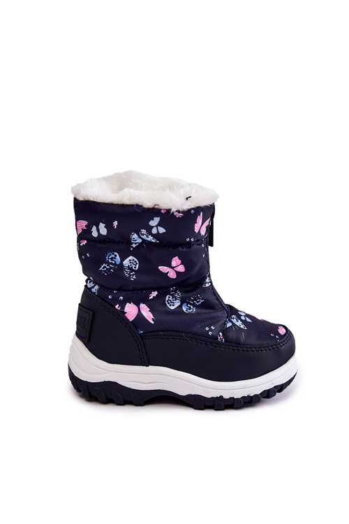 Detské topánky Snehové topánky na veľkej hviezde KK374236 Navy Blue Slider