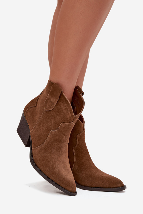 Nazouvací dámské kovbojky z přírodního semiše camel Beretta