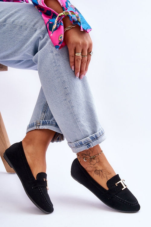 Klasické Slip On Mokasíny Černá Carly