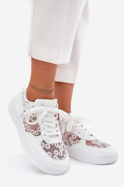 Síťové Dámské Tenisky Sedmikrásky Bílé Jenithra