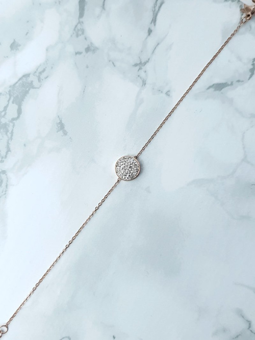 Dámsky náramok na reťazovom kruhu ružové zlato selene