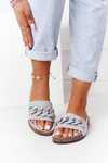 Suede Flip -flops na Cork Sole Grey makayla
