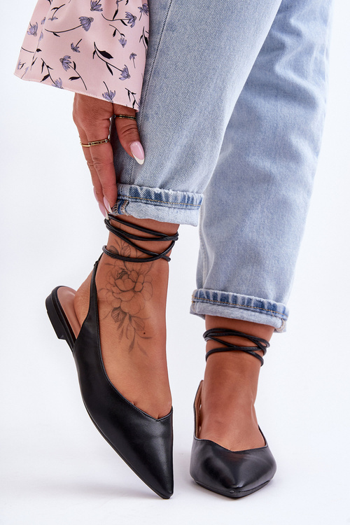 Dámska zviazaná čierna Lilly Ann Ballerinas