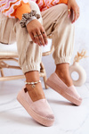 Suede espadrilles vložený ružový lesley