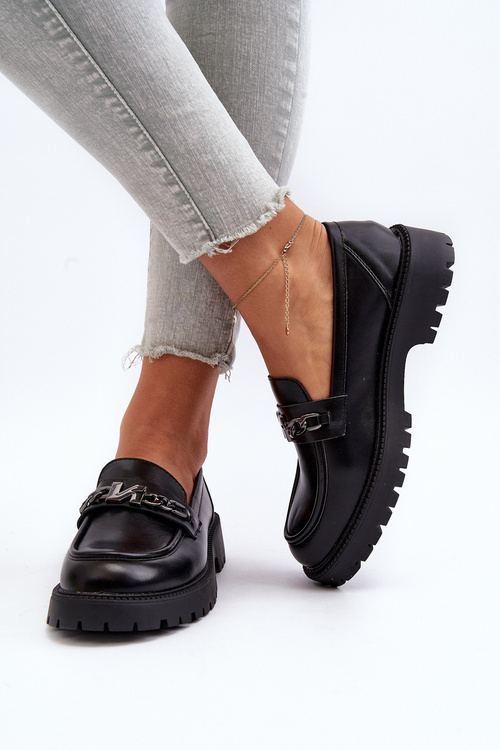 Dámské Mokasíny Na Ploché Podrážce Černé Ezoma