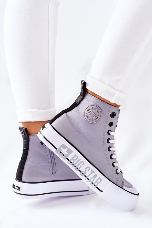 Vysoké Tenisky Na Platformě Big Star II274016 Šedé