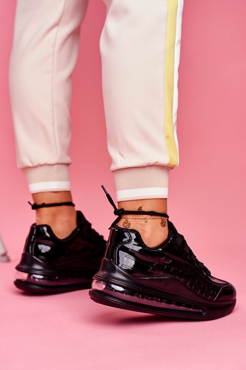 Dámská Sportovní Obuv Sneakers Černá Lakovaná Meff