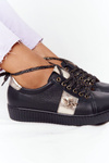 Dámské Kožené Tenisky Lewski Shoes 2786-0 Černé-Zlaté