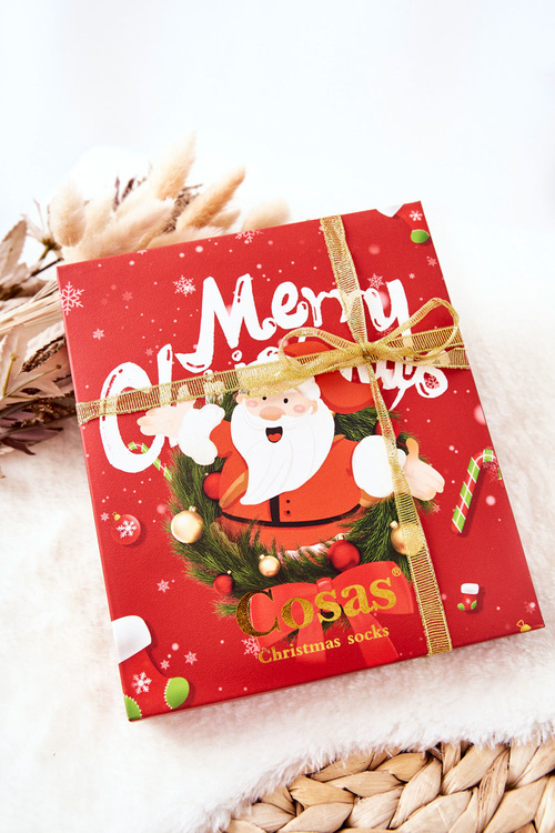 Dámske ponožky Cosas vianočné súpravy 4 páry + prívesok