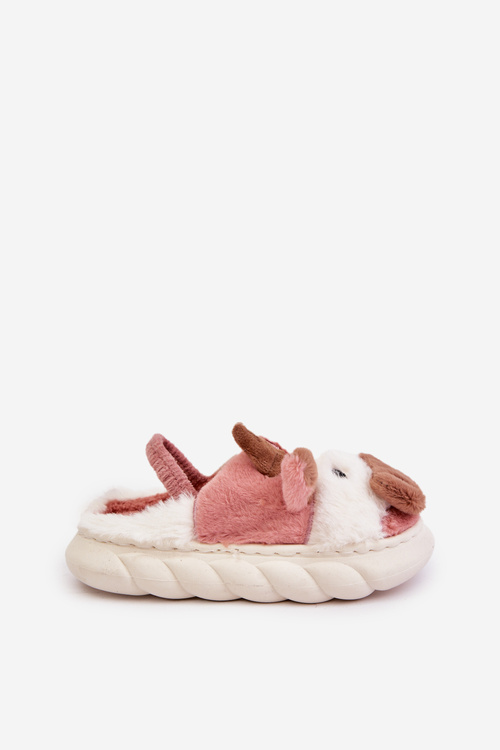 Dětské Chlupaté Pantofle S Kravským Motivem Růžové Tamorrin