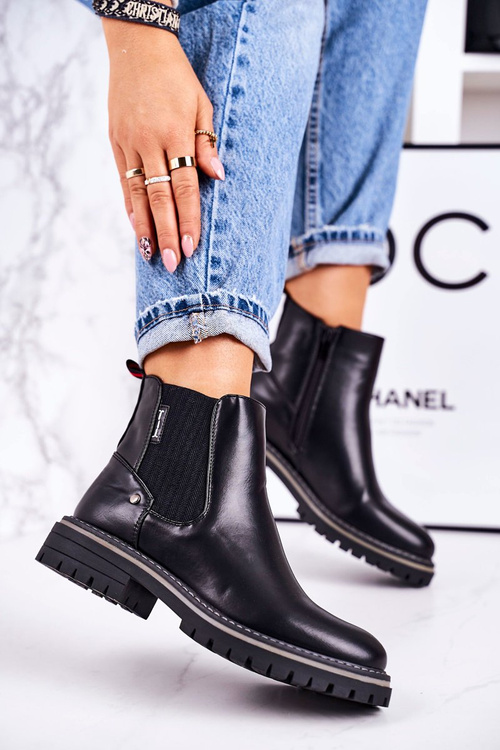 Dámské Teplé Chelsea Boty Černé Traveler