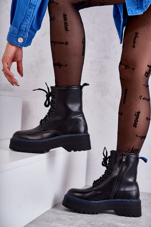 Dámske zviazané topánky, čierne hovory