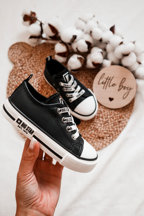 Dětské kožené tenisky BIG STAR KK374043 Černý a bílý