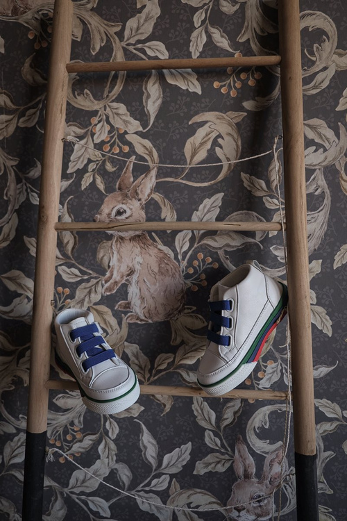 Dětské Vysoké Tenisky S žebrováním Bílé Tmavě Modré Baxter