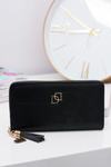 Women's Black Big Wallet with a Tassel Keychain