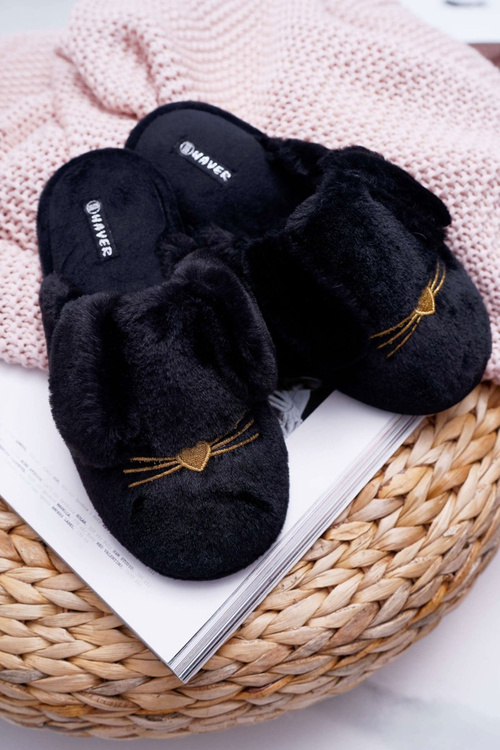 Dámske papiere s kožušinou a knedlami Black Semmi