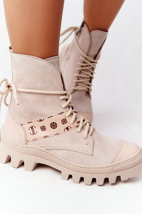 Suede Boots Workery Lewski Shoes 2942-0 Svetelná béža