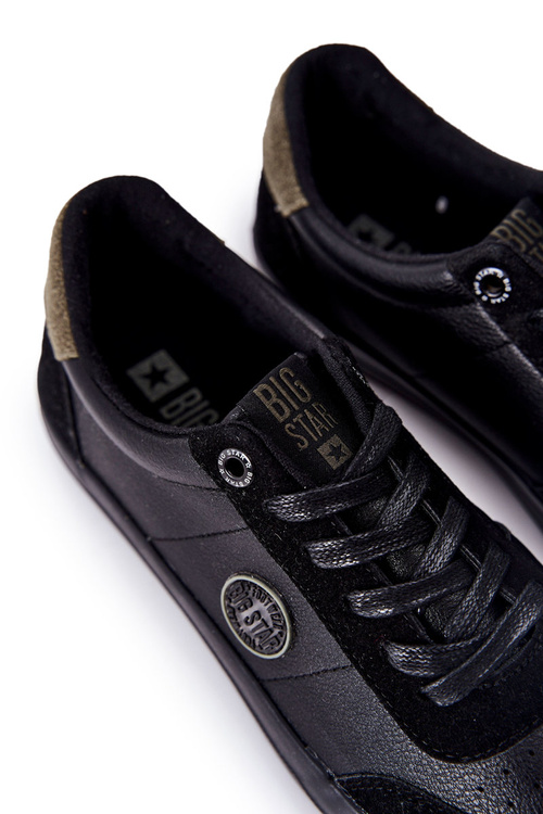 Pánské Kožené Tenisky Big Star II174008 Černé-Zelené