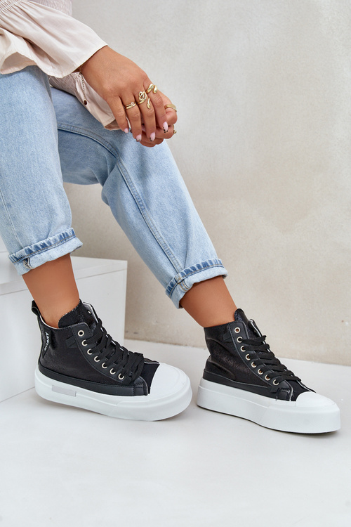 Dámské Vysoké Tenisky Na Platformě Černé Averira