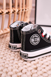 Detské vysoké tenisky s veľkou hviezdou HH374084 Black Slider