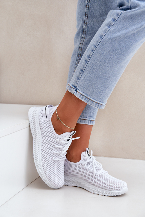 Sieťové Nazúvacie Športové Topánky Dámske Biele Harice