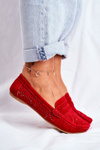 Dámske otvorené práce Moccasins S. Barski Red