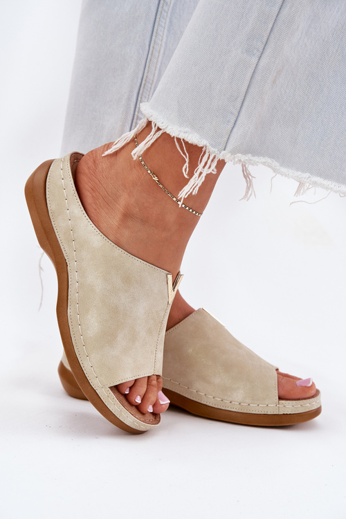 Pohodlné dámské sandály na platformě zlaté Claribelle