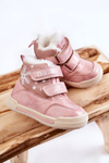 Dětské zateplené kozačky na suchý zip Big Star KK374188 Růžove