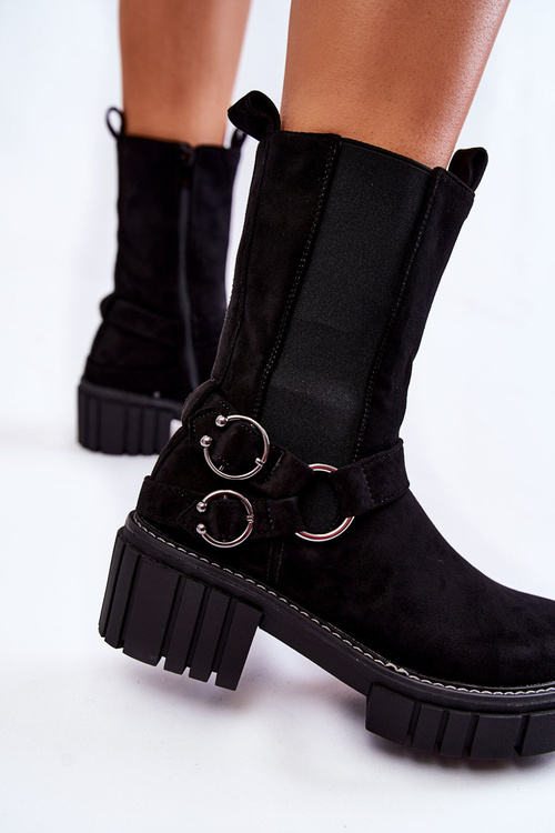 Dámské semišové teplé boty Workers Černe Brinnon