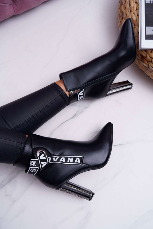 Dámské Kotníkové Boty Na Podpatku černé Macada