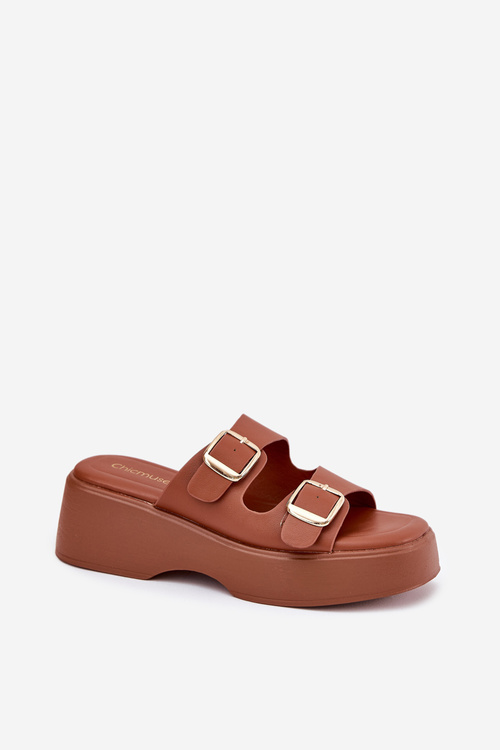 Dámske Sandále Na Klíne A Platforme S Prackami Camel Nitarelia