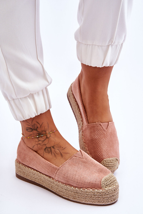 Espadrilles na platforme Straw Pink Highway Platform