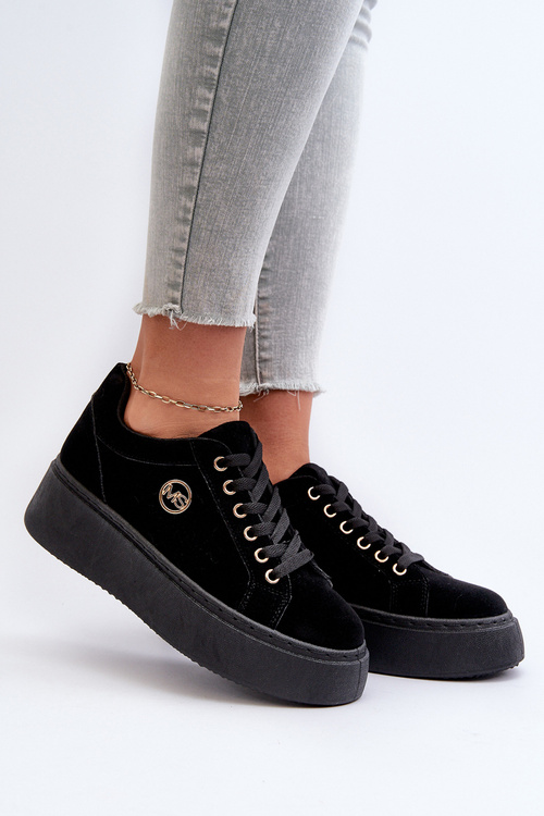 Nízke dámske tenisky na platforme čierne Telirra