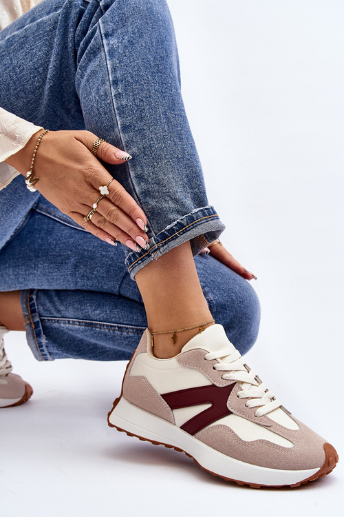 Dámské sportovní boty béžovo-bordó Chloette